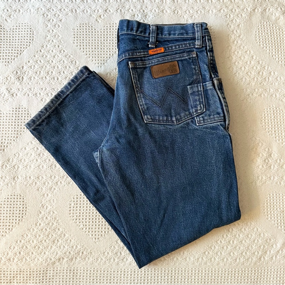 Wrangler FR Jeans Mens 34x28 (Tag 34x34) Blue Flame Resistant Relaxed 10FR31MWZ